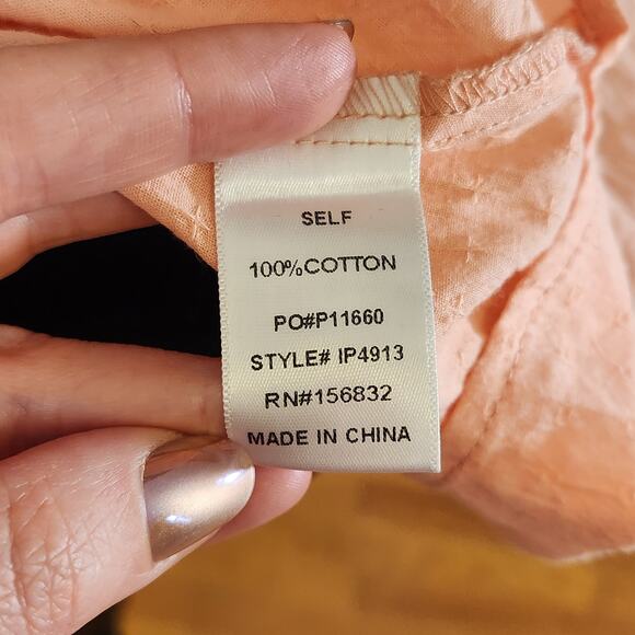 BIBI Peach Shirred Tank Top with Flared Waist, Size Small - Picture 8 of 10